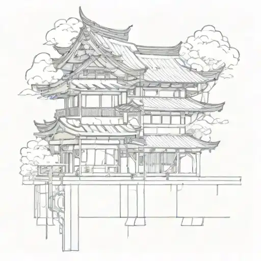 Combine Elements Of Cyberpunk Fashion With Traditional Japanese Architecture In A