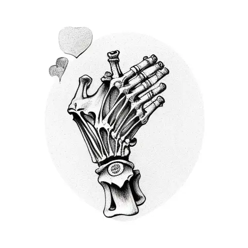 Skeleton Hand Around A Heart