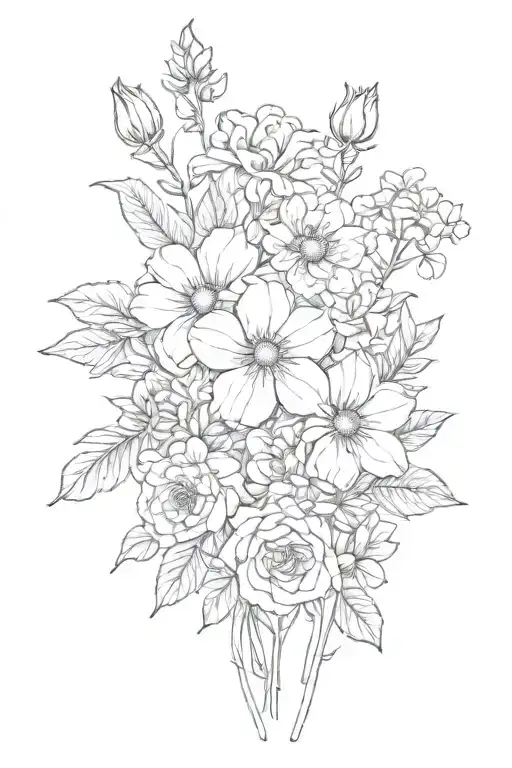 Family Birth Flower Bouquet Jan April May October