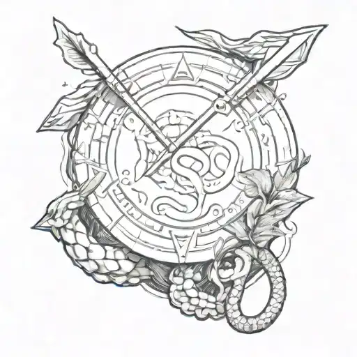 Coin With An Arrow And A Snake