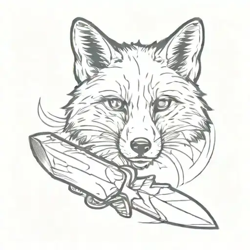 Fox Paw With A Small Knife