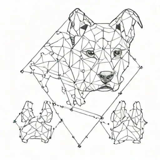 A Geometric Design Incorporating Paw Prints And Bones To Represent A Love For Dogs