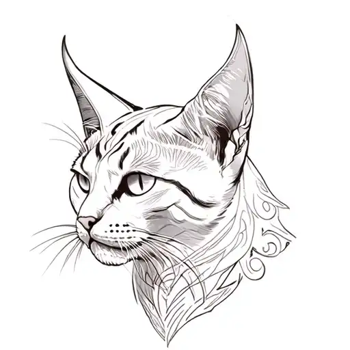 Satanic Cat With Horns Profile