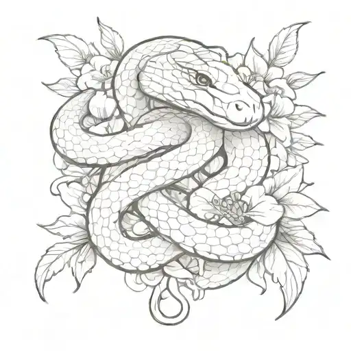 Snake With Flowers