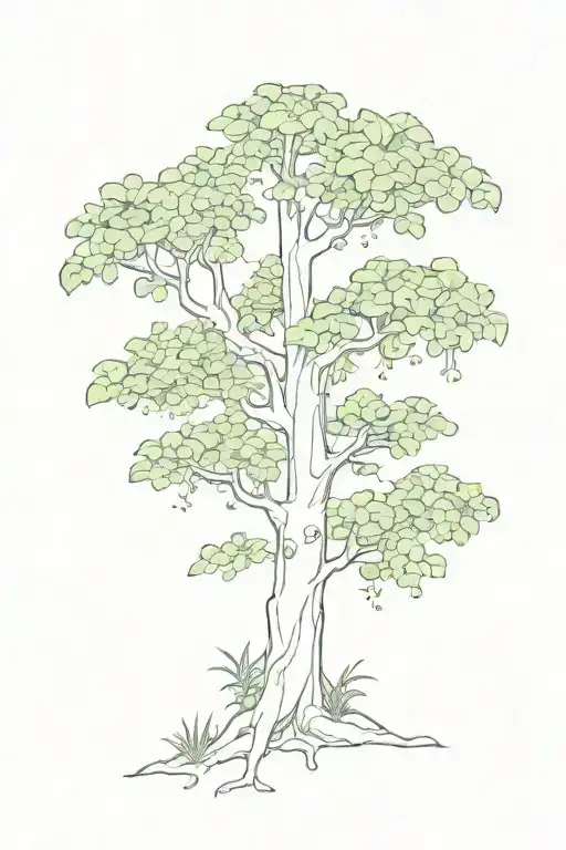 Baobao Tree With Ivy And Moss