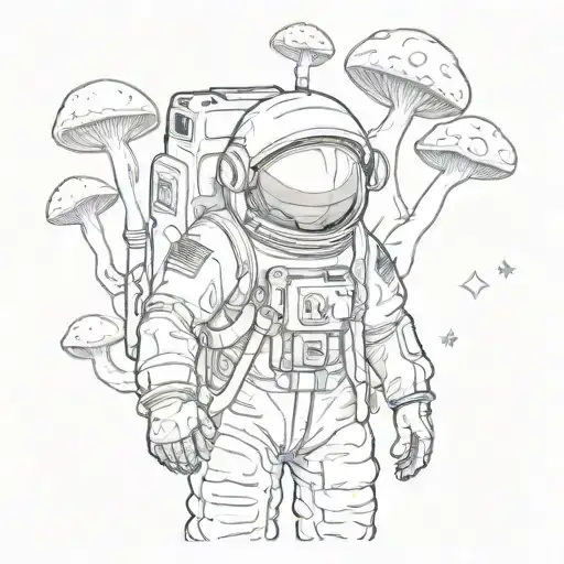Astronaut And Magic Mushrooms