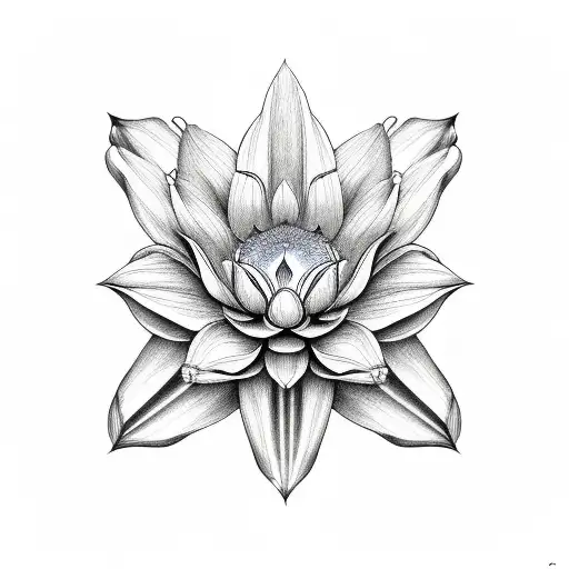 Large Depiction Of Papyrus And Blue Lotus Flowers Asymmetric Layout