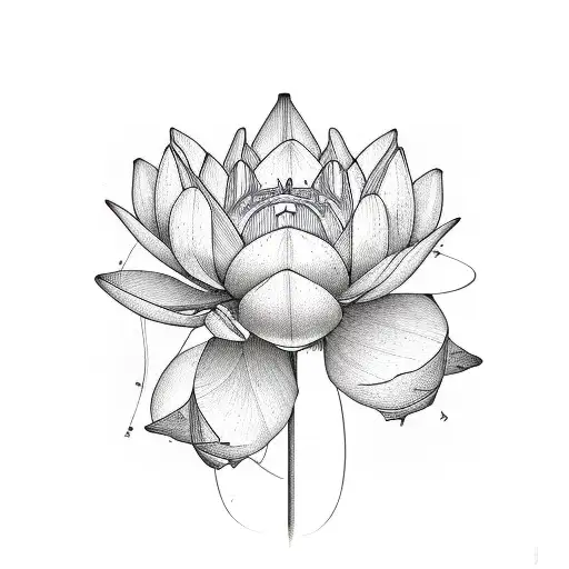 Large Depiction Of Egyptian Papyrus And Blue Lotus Flowers Asymmetric Layout