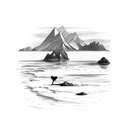 Beach Sunset And Mountains