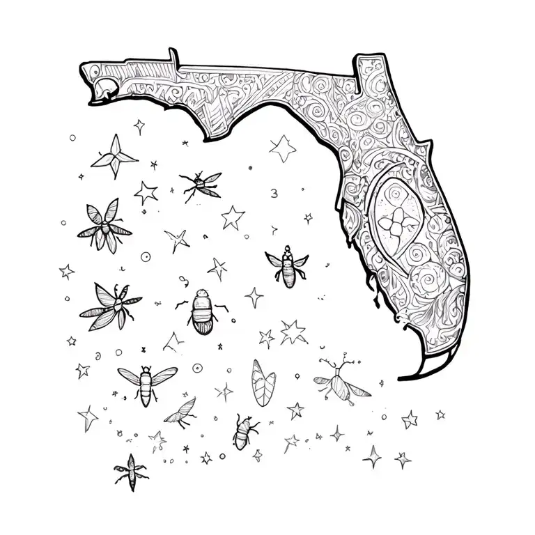 Florida Lovebugs And Stars Surrounding
