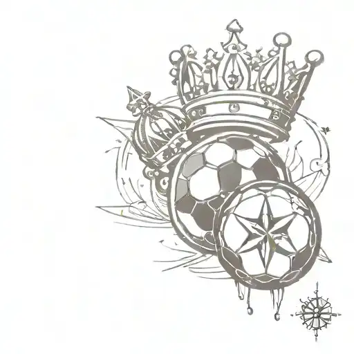Soccer Ball With Crown And Time Compass