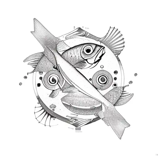 Libra Scale And Pisces Fishncombined