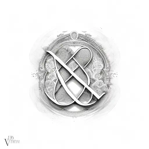 V And R Alphabet Representing Eternal Love