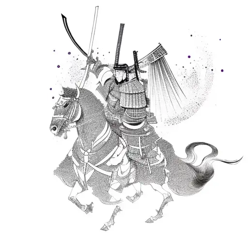 Japanese Samurai With Purple Firepower