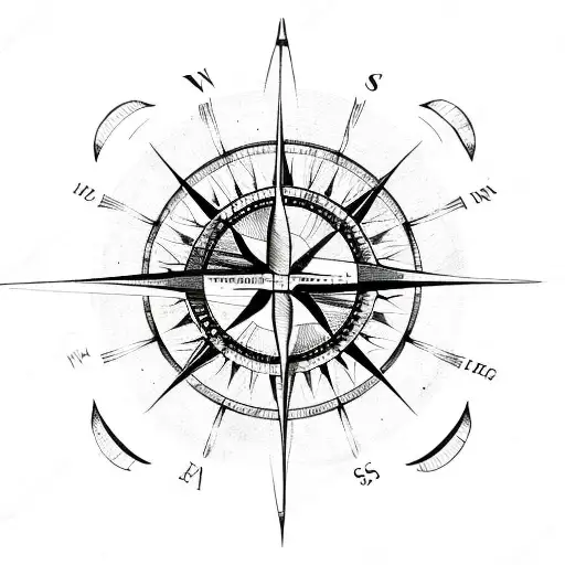 Compass With A Sun Moon And Aeroplane Circling A Map Of The World World