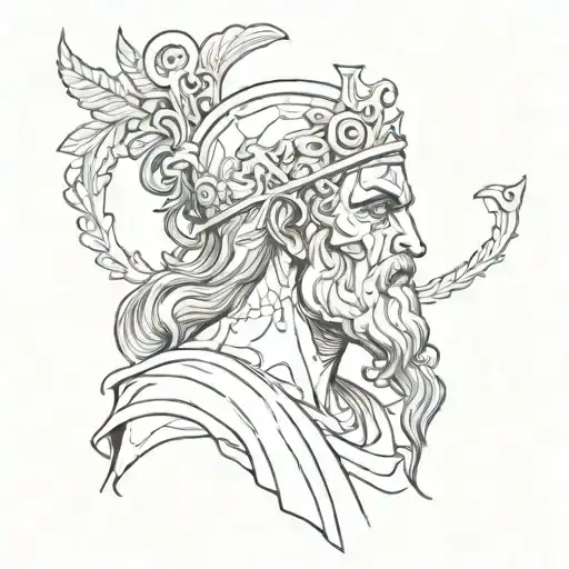 A Greek God With A Skull Head