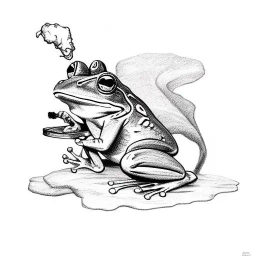 A Frog On A Horse Smoking A Cigar