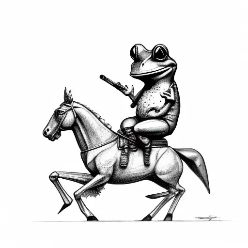 A Frog On A Horse Smoking A Cigar