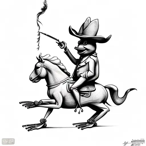 A Frog On A Horse Smoking A Cigar
