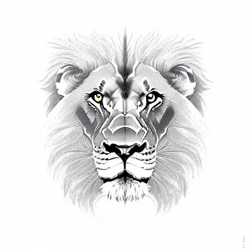 Lion Showing Anger With Blir Eyes