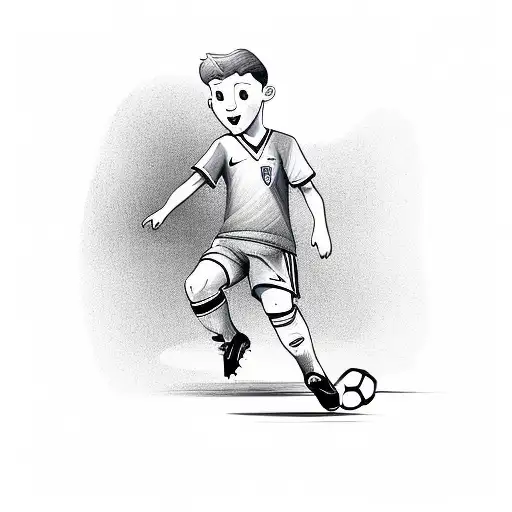 Young Soccer Player Enjoying Playing Soccer