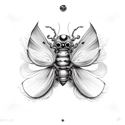 Death Moth With Eyes In The Middle Of The Body