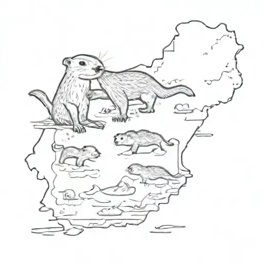 A Playful Otter Exploring A Map Of Spain With A Group Of Friends