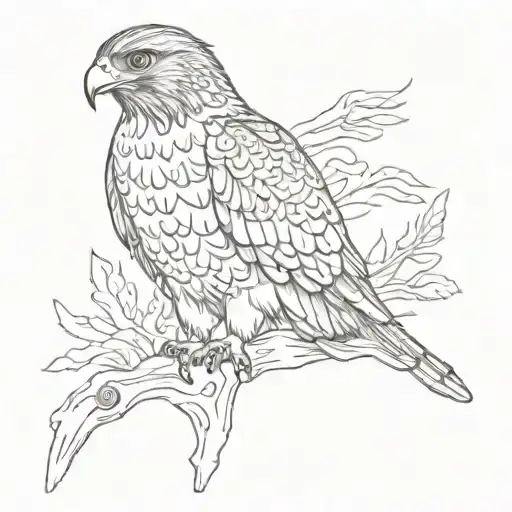 Red Tailed Hawk Christian Tattoo Design