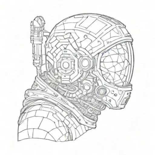 Sacred Geometry Repeating Pattern Astronaut Skull Full Sleeve