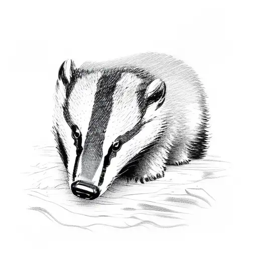 Badger In Forest