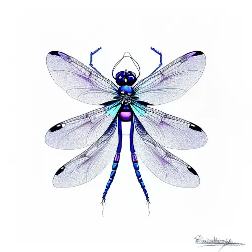 Dragonfly Blue And Purple