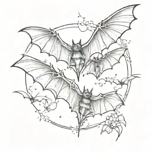 Bats And Rays In The Background