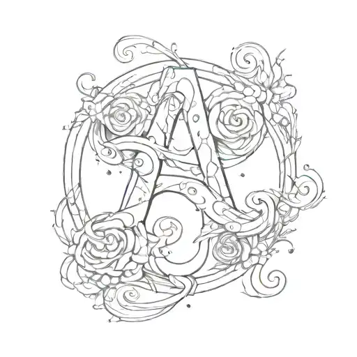 Letter 'Ab' Merged As One With Infinity Symbol