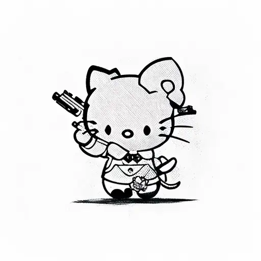 Hellokitty With Gun