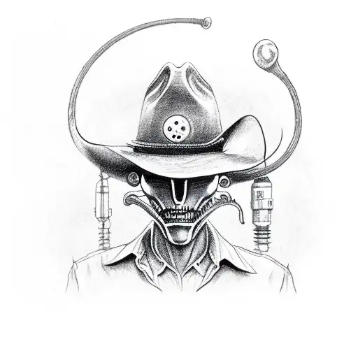 Alien In Cowboy Hat With I Love Ny Shirt