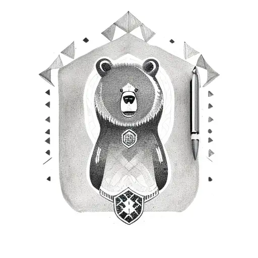 Shield Bear Crest With The Name Erika Maximo