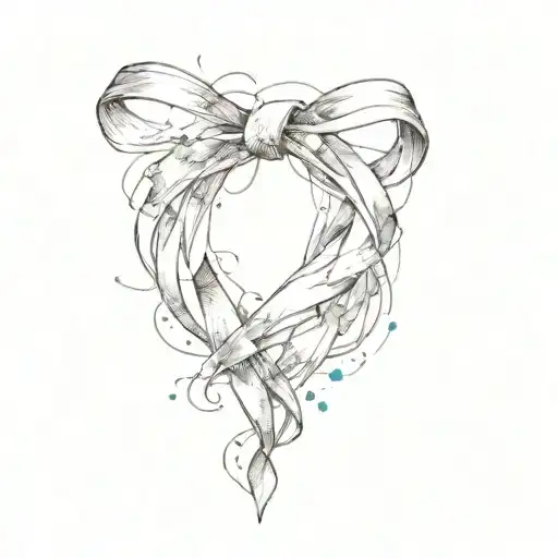 Watercolor Splash Cancer Ribbon