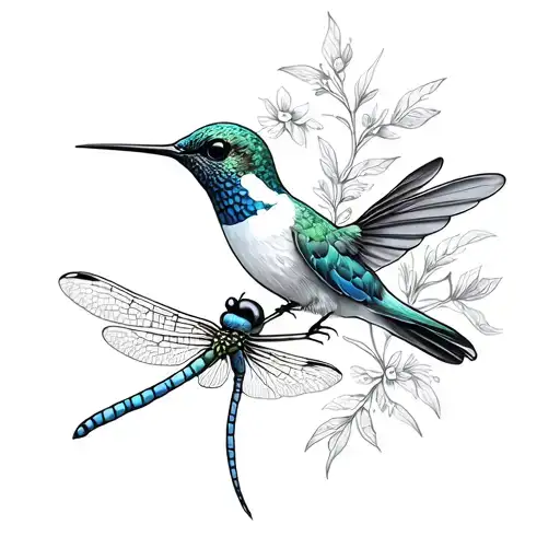Hummingbird And Dragonfly