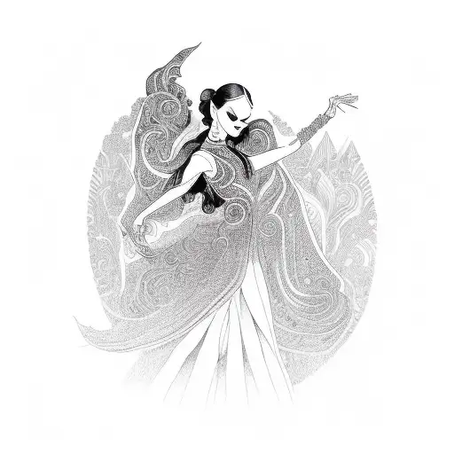 A Beautiful Woman In All Black Dancing Portraying As A Image Of Karma