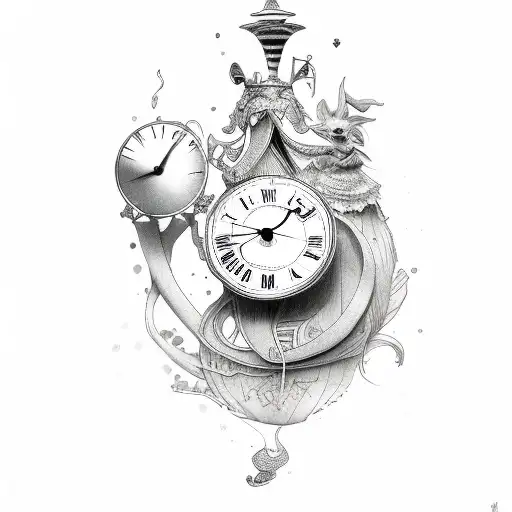 Alice In Wonderland With A Clock