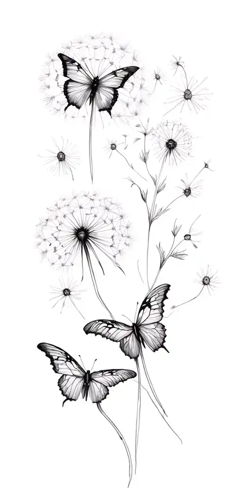 Hirondelle Butterfly Dandelion