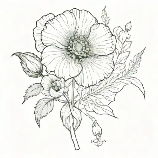 A Poppy Flower And A Gladiolus Flower With A Leo Zodiac Sign And A Peridot Gemstone