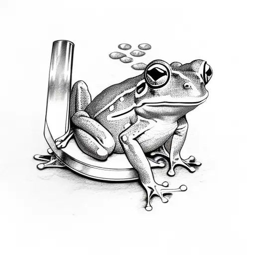 Small Frog Stretching Its Left Hand Upwards To Lift A Barbell Rattle