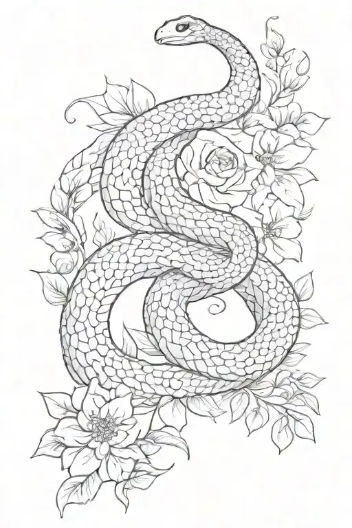 A-scaly-snake-slithers-through-blooming