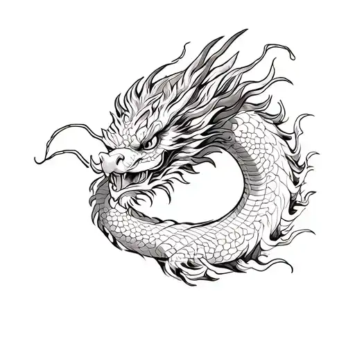 Chinese Dragon On Collarbone