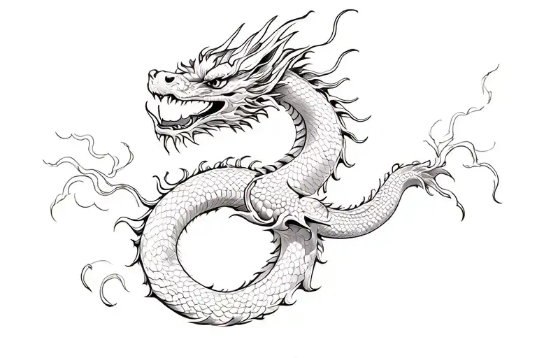 Chinese Dragon On Collarbone