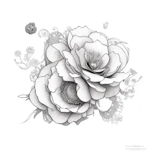 Mother Daughter With Delicate Flowers