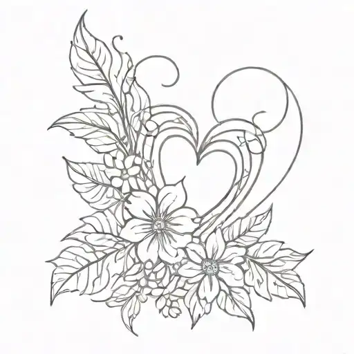 Flower Leaf Love Heart