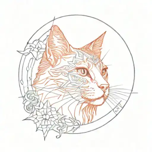 Red Cat With Wind Rose