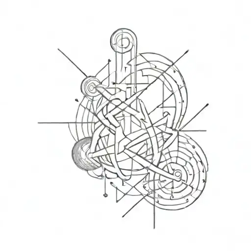 An Abstract Tattoo Representing The Intersection Of Coaching And Exercise